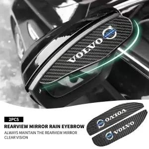 볼보 XC90 C30 T6 C70 V70 V50 S80 S40 액세서리용 자동차 후방 거울 선바이저 눈썹 비가림 커버 2개