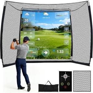 GYALL 골프 연습 타격망 실내 실외 뒷마당 및 차고를 위한 10x8 FT 드라이빙 네트 충격 저항 볼 리턴 기능