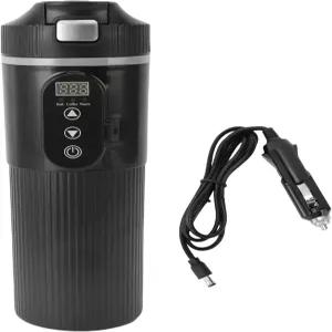 자동차 전기 주전자 500ML LED 온도 표시 보일러 트럭 난방 컵 여행용 머그잔 밀크티 커피용