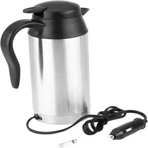 12V 자동차 커피 메이커 750ml 전기 주전자 120W 스테인리스 여행용 머그잔 차량 POWER LOGIC 어댑터 가열