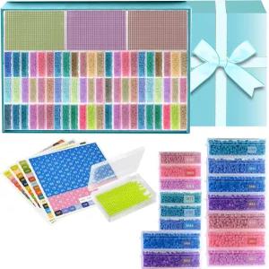 Qlonry 80Pcs 업그레이드 다이아몬드 아트 보관 트레이 볼록 포인트 하단 디자인 페인팅 뚜껑이 있는 2in1