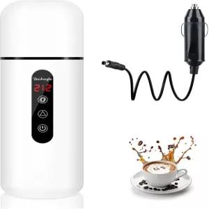 자동차 주전자 12V/24V 휴대용 전기 여행 420ML 및 304 스테인리스 스틸 물 보일러 자기 유도 교반 온도