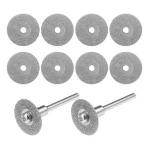 uxcell 10pcs 18 다이아몬드 코팅 로터리 컷오프 연삭 휠 W 1/8 맨드릴