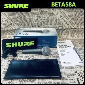 SHURE BETA 58A 다이나믹 휴대용 마이크 라이브 공연, 파티, 보컬, 가라오케, 무대용 고품질 사운드