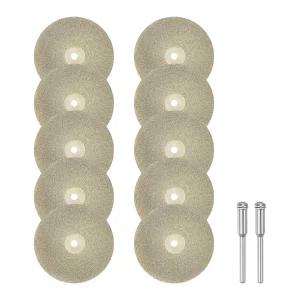 하핑턴 10pcs 다이아몬드 절단 휠 40 풀 샌드 코팅 교체 회전 공구용 3 맨드릴