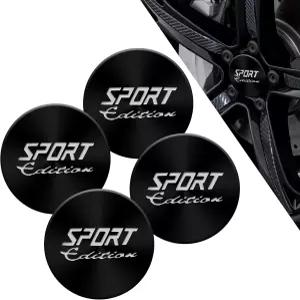 4PCS 자동차 휠 센터 허브 커버 림용 캡 56 방수 및 방청 외장 액세서리 스티커 블랙 SPORT/091