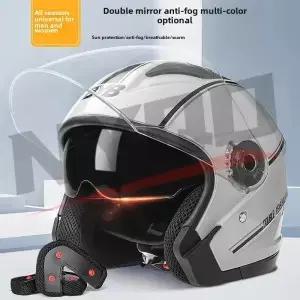 전기 자전거 오토바이 헬멧 타고 사계절 듀얼 미러 오프닝 안개헬멧반모Cas Para Moto Casco Perro