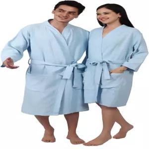 페더 드레이프 여성용 와플 목욕 가운 100 면 경량 및 흡수성 스파 로브 호텔 라운지