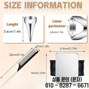 헤어 파팅 링 10개 세트 (스틸 랫테일 브레이딩 빗 3개 마그네틱 손목 핀 및 선택 도구 포함)