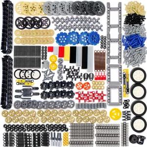 ASTEM 836PCS 기술 부품 빌딩-블록 MOC 차량-기어 로트 팩 벌크 장난감 액세서리 세트 체인 링크 핀 커넥터