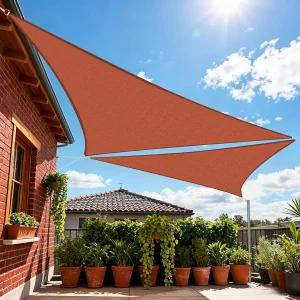 Amagenix Shade Sail 24 X24 X33.9 트라이앵글 러스트 레드 UV 블록 통기성 선쉐이드 캐노피 야외 파티오