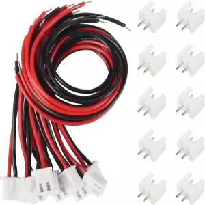 알리난 20pcs JSTXH2.54 2핀 커넥터 키트 150 케이블 와이어와 마이크로 남성 플러그가 포함된 미니 24AWG