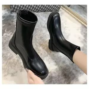 사각 여성화 캐주얼 신발 여자앵클부츠 슈즈 2컬러