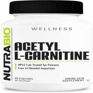 뉴트라바이오 아세틸 L카르니틴(ALCAR) 보충제 500mg 천연 에너지 생산 대사 관리 및 전반적인 지원 90캡슐