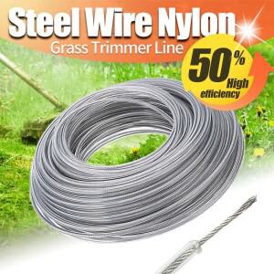 INDEL 스틸 와이어 나일론 잔디 트리머 라인 3.0×5M/10M Brushcutter 로프 깎는 기계 코드 긴 라운드 롤
