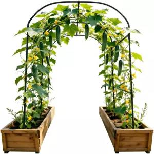 야외 식물 등반을 위한 높은 정원 아치 트렐리스 7피트 Arbor 대형 터널 금속 오이 채소밭을 지지대 아치형