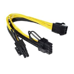 어댑터 PCI-E 6 핀-듀얼 6+2 핀 8 전원 분배기 그래픽 카드(마이닝 농장용) 라이저 연장 케이블용 비디오