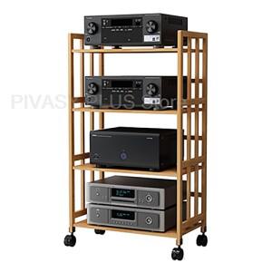 2-4단 높이 조절 오디오랙 HiFi 장비 스탠드 (휠 포함) 앰프 스피커 턴테이블 스튜디오 기어 이동식 보관