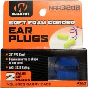 워커의 32dB NRR 소음 차단 ANSI S3.19 청력 보호 사격 사냥 작업 부드럽고 편안한 23인치 PVC 코드 폼