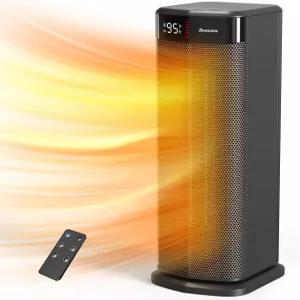 실내용 BREEZOM 우주 난방기 온도 조절기 포함 1500W 고속 난방 PTC 세라믹 전기 히터 90° 진동 24시간