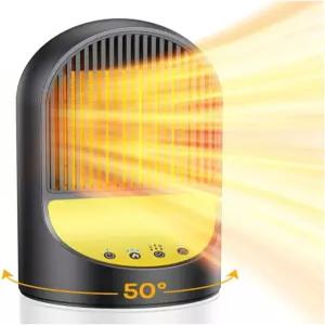 스페이스 히터 실내용 1500W 휴대용 전기 50 진동 8H 타이머 3가지 모드 사무실 책상용 조용한 안전실 PTC