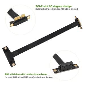 PCIE X1 라이저 케이블 듀얼 90도 직각 3.0 X1-X1 연장 8Gbps Express 1X 카드