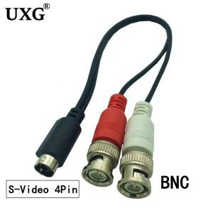 S-비디오 4핀 수 'Y' 케이블 S-VHS 수-모니터링 시스템 인터럽트 박스의 캡처 카드용 BNC 커넥터 2개