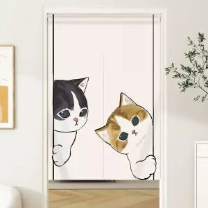 고양이 액자 커튼 패브릭 벽 풍경 일러스트 가림막 가림천 인테리어장식 테피스트리
