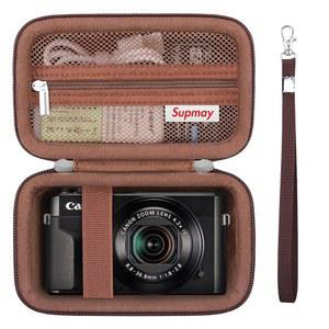 캐논 G7X MARK III / II POWERSHOT SX740 HS SX730 HS 소니 ZV-1F /RX100 리코 GR III 배터리용 메쉬 포켓이 있는 소형 4K 브이로그 카메라 USB 케이블 브라운용 카메라용 SUPMAY 카메라 케이스