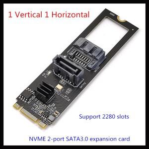 NGFF M2 NVME-SATA3.0 6Gb 카드 어댑터 Key-M PCIE NVME-듀얼 SATA 3.0 확장 라이저 변환기 JMB582 칩