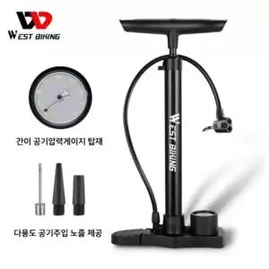 WEST BIKING 자전거 공기펌프 공기 주입기 압력 게이지 다용도 노즐 ...