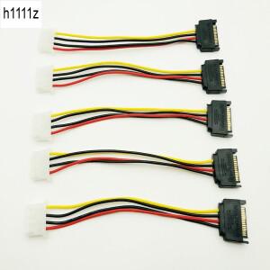 BTC 마이닝 용 직렬 ATA 15 핀 남성-Molex IDE 4 여성 전원 공급 장치 케이블  20cm 핀-4 5 개