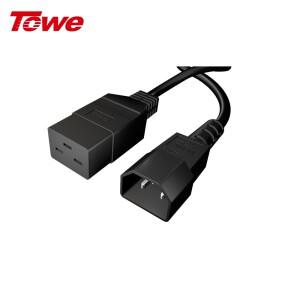 TOWE 헤비듀티 IEC 320 C19 to C14 전원 케이블 3피트 16A 250V 연장 코드 (서버랙 PDU UPS 데이터센터 캐