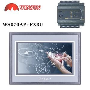 SeekU WS-070AP HMI 케이블 포함 PLC 아날로그 입력, FX3U 14, 20, 24, 32, 40, 44/60 MR, MT, 7 인치, 0-2