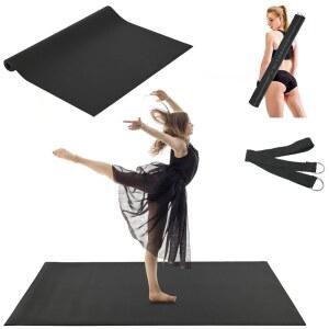 FWTRMRC 휴대용 댄스 플로어 2m 4피트 말리 플로어 매트 6mm 두께의 미끄럼 방지 PVC 발레 재즈 파티 댄스용 가정 스튜디오 야외용 발레 바닥
