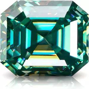 기가제위 모이사나이트 6.0 1.0ct VVS1 블루 그린 컬러 어셔 인증서로 보석 제작에 탁월한 컷 루즈 원석