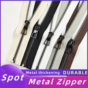 10개입 40-80cm 건블랙 Y형 메탈 오픈엔드 지퍼 (잠금장치 포함) 코트  바지 및 의류 재봉 수리용 프리미엄