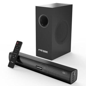 홈 시어터 사운드 바 서브우퍼, 블루투스 서라운드 스피커, TV 스피커 HDMI(ARC) 광동축 AUX USB 2.1ch 오디오 시스템 PC 벽 마운트S, 블랙
