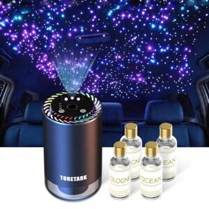 스타 라이트와 200ml 디퓨저 오일 리필, 자동 온/오프 아로마 디퓨저, 3가지 조절 가능한 미스트 모드 아로마티잔테 파라 카로 - 스타라이트 헤드라이너 키트 콜른*2+오션*2