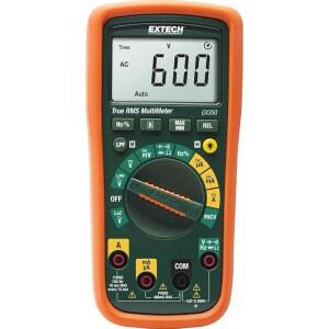 비접촉 전압 감지기가 장착된 Extech EX350 트루 RMS 디지털 멀티미터 - 고스트 및 VFD를 위한 LOZ, LPF 백라이트 LCD 디스플레이가 11가지 기능의 휴대용 전기 테스터기