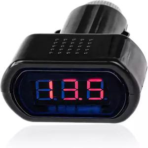 MUQIDA 자동차 LED 시가렛 라이터 전압계 DC 12V-24V 차량 디지털 SUV 트럭 오토바이용 디스플레이 배터리