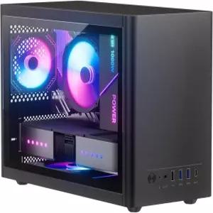 팬이 장착된 마이크로 ATX 케이스 2PCS 90mm RGB 사전 설치 14.6L 두께 SPCC MATX PC 타입 C USB3.0 미니