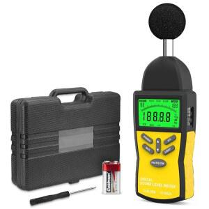 수라바 데시벨 미터, A/C 가중치, 백라이트, 데이터 로깅이 가능한 30-130dB 디지털 사운드 레벨 미터 - 가정, 공장, 건설 현장용 소음 감지기 SPL