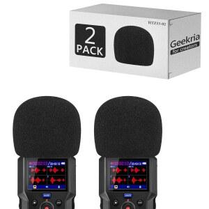 크리에이터용 Geekria 폼 윈드스크린 Zoom H4 필수 핸디 레코더, 마이크 윈드 커버, 스펀지 필터, 휴대용 디지털 레코더(블랙 / 2팩)와 호환됩니다