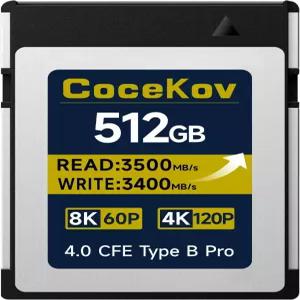 512GB CFExpress 4.0 타입 B 메모리 카드 3500MB/s 읽기/3400MB/s 쓰기 8K 60P/4K 120P 비디오 및 니콘