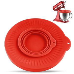 실리콘 믹서 볼 커버 - KitchenAid 4.5-5Qt 틸트 헤드 스탠드 믹서용 스플리터 가드 뚜껑, 재료 유출 방지용 뚜껑 (빨간색)