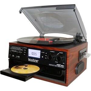 보이톤 BT-22M, 블루투스 레코드 플레이어 턴테이블, AM/FM 라디오, 카세트, CD 플레이어, 2개의 스피커 내장, 컴퓨터 없이도 비닐, CD를 MP3로 변환할 수 있는 기능, SD 슬롯, USB, AUX