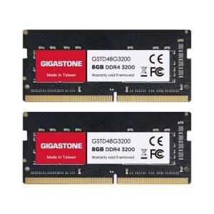 DDR4 RAM 노트북 전용 GIGASTONE 16GB 키트(2x8GB) DDR4 3200MHz(2933MHz 또는 2666MHz) PC4-25600(PC4-23400/21300) CL22 1.2V SODIMM 260 핀 언버퍼링 비 ECC 고성능 메모리 업그레이드