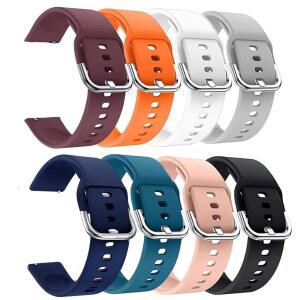 Amazfit 액티브 3 프리미엄용 8팩 실리콘 밴드 / 가민 포러너 165 55 245 645 570 42mm 스마트 워치, 비보액티브 6 5 음악 및 베누 스퀘어 2 남녀용 부드럽고 편안한 통기성 스포츠 스트랩