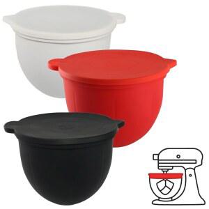 KitchenAid 5 쿼트 스탠드 믹서용 실리콘 라이너 - 4.5 믹서 액세서리, 더 이상 볼 필요 없음 3개와 뚜껑 3개